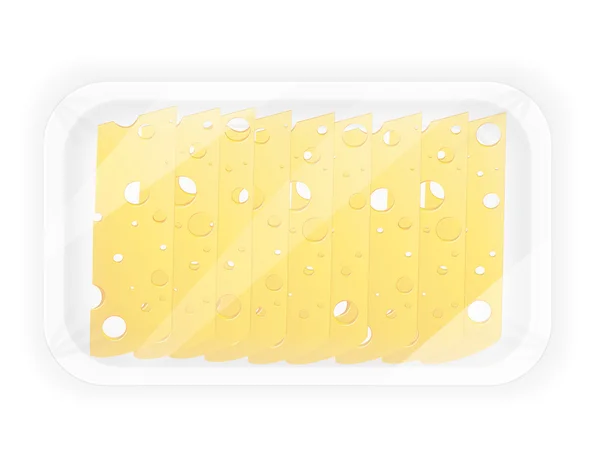 Sliced cheese in the package vector illustration — Stock Vector