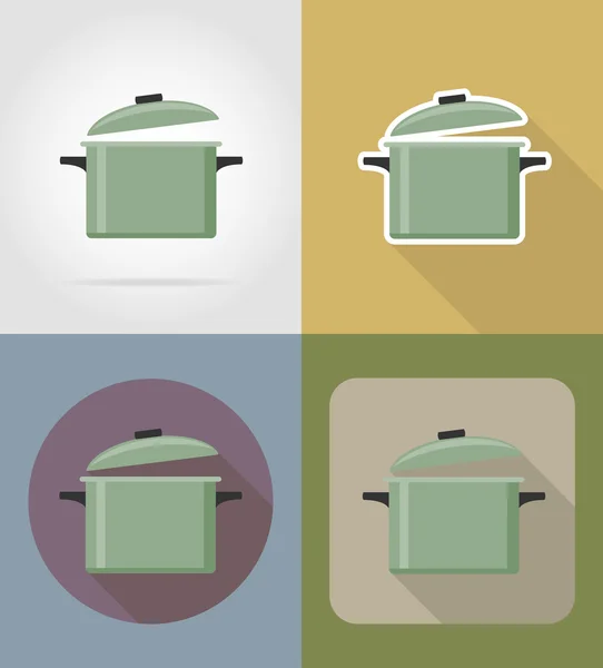 Steelpan objecten en apparatuur voor het eten vector illustratie — Stockvector