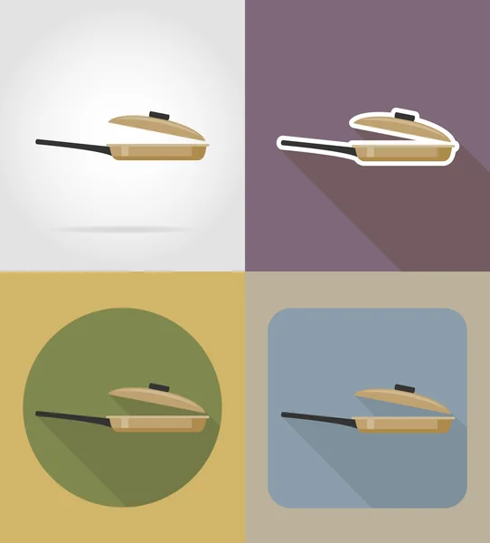Objets et équipements de casserole pour l'illustration vectorielle alimentaire — Image vectorielle