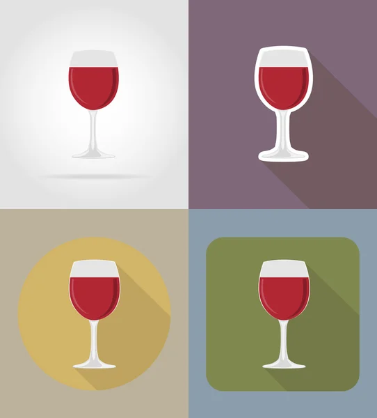 Objetos de vidrio de vino y equipos para la ilustración de vectores de alimentos — Vector de stock