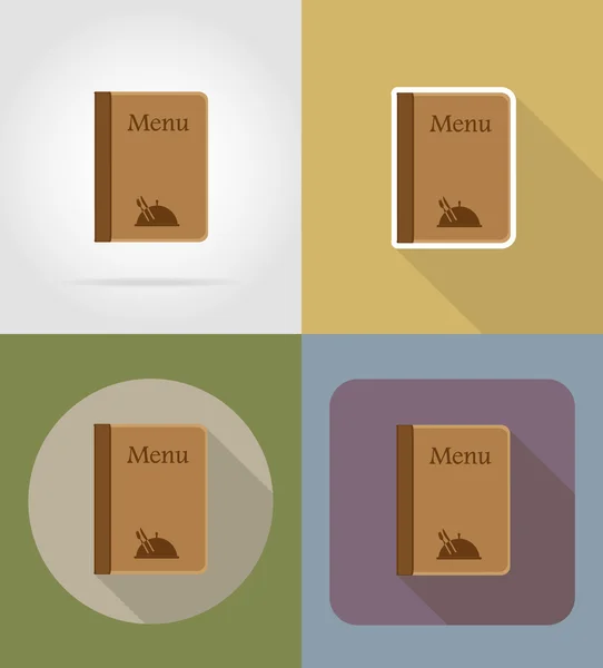 Menu objecten en apparatuur voor het eten vector illustratie — Stockvector