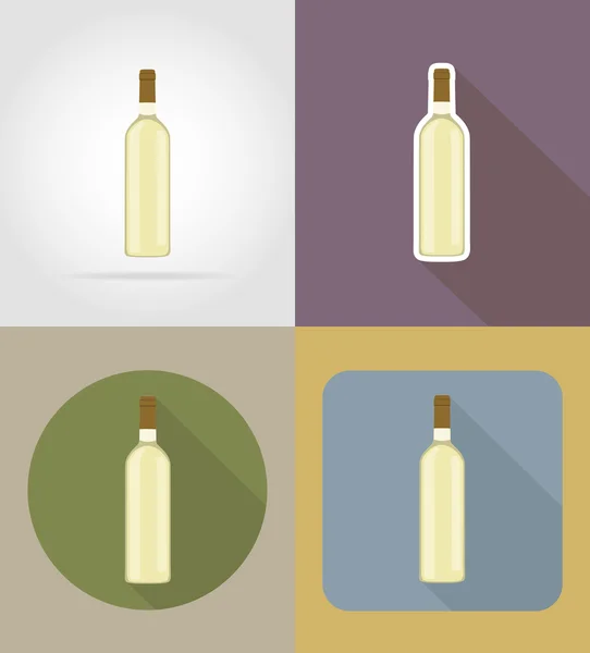 Wine bottle objects and equipment for the food vector illustrati — Stock Vector