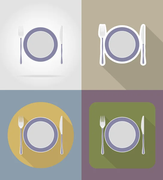 Bord met vork mes objecten en apparatuur voor de voedsel-vector — Stockvector