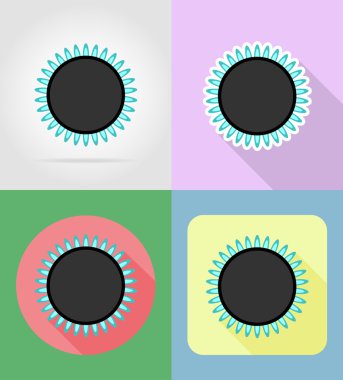 gaz brülörleri ev aletleri mutfak düz simgeler için ben vektör