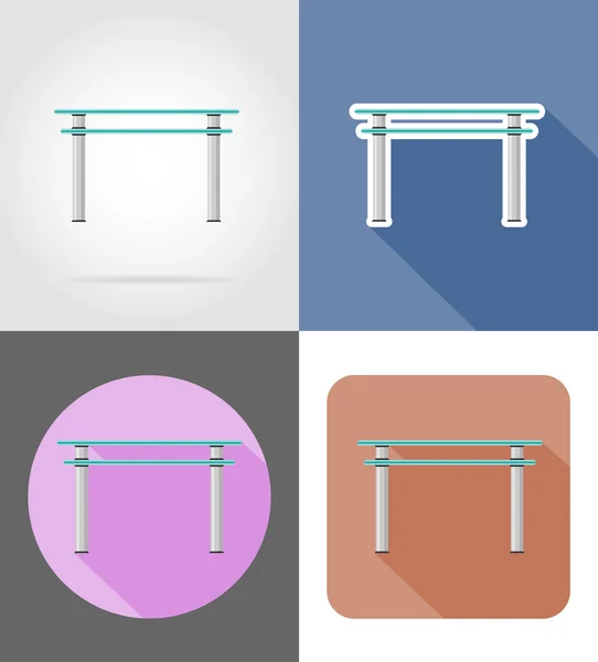 Tafel meubels instellen plat pictogrammen vectorillustratie — Stockvector
