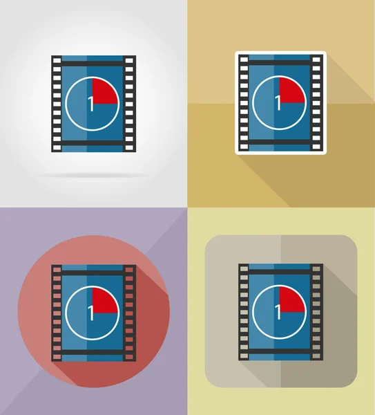 Movie film flat icons vector illustration — Stock Vector