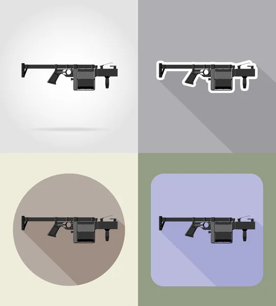 Arma moderna armas de fuego iconos planos vector ilustración — Archivo Imágenes Vectoriales