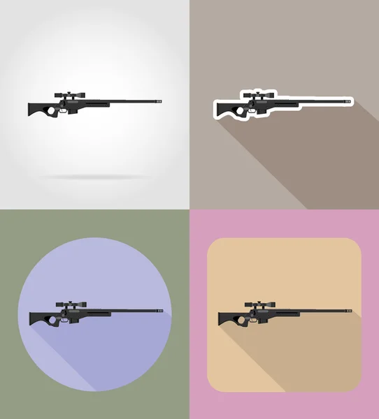 Arma moderna armas de fuego iconos planos vector ilustración — Archivo Imágenes Vectoriales