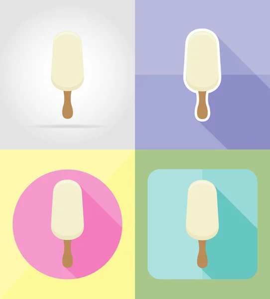 Eis flache Symbole Vektor Illustration — Stockvektor