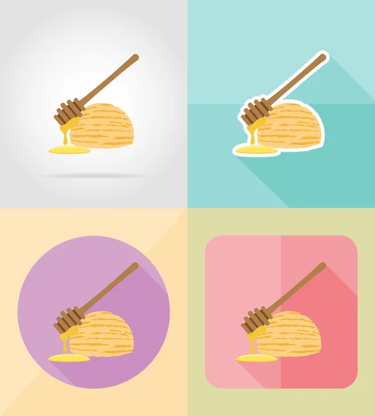 Ice cream flat icons vector illustration — Stock Vector