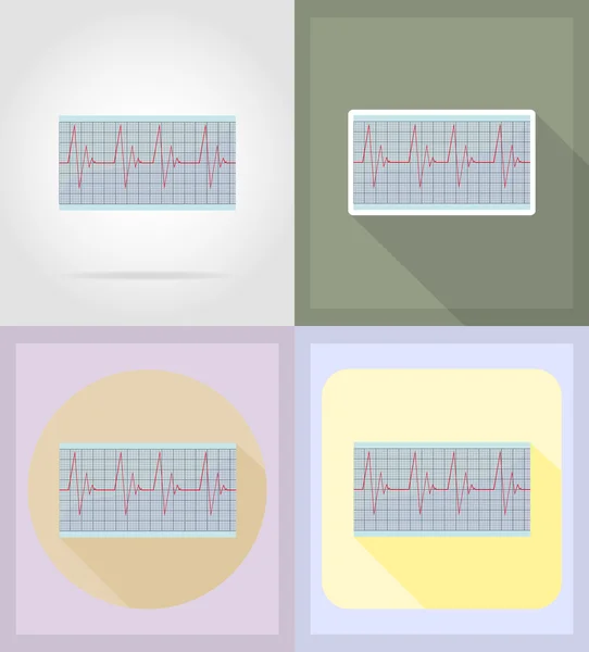 Objets et équipements médicaux illustration d'icônes plates — Image vectorielle