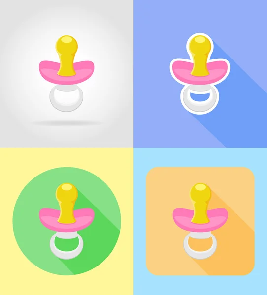 Baby toys and accessories flat icons vector illustration — Stock Vector