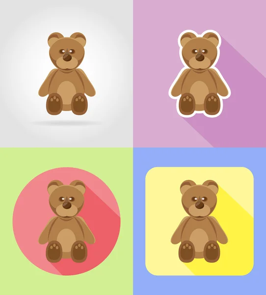 Juguetes para bebés y accesorios iconos planos vector ilustración — Vector de stock