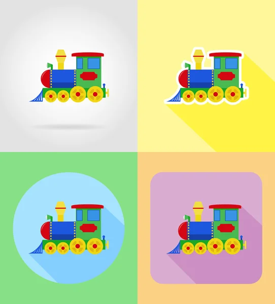 Jouets et accessoires pour bébé icônes plates illustration vectorielle — Image vectorielle