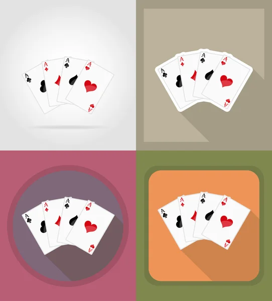 Objets et équipements de casino illustration icônes plates — Image vectorielle
