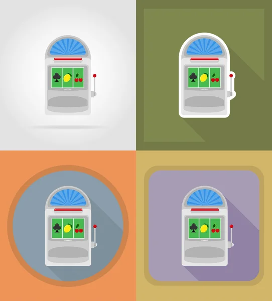 Objets et équipements de casino illustration icônes plates — Image vectorielle
