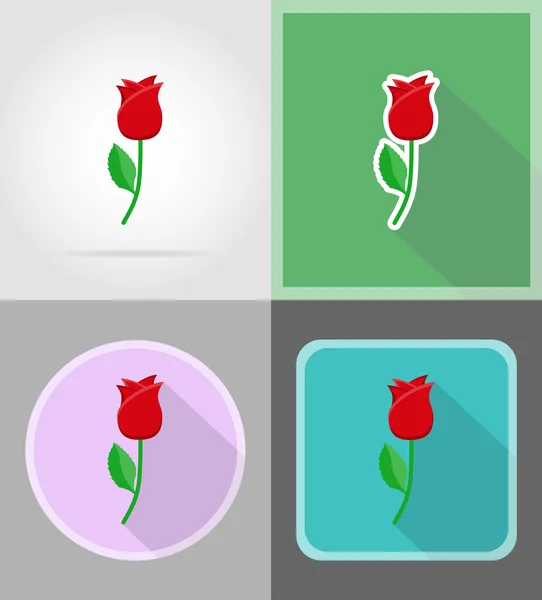 Flower flat icons vector illustration — Stock Vector