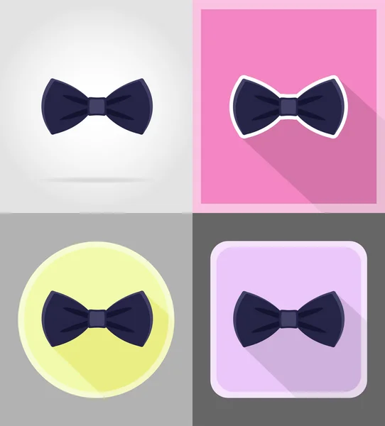 Blue bow tie for men a suit flat icons vector illustration — Stock Vector