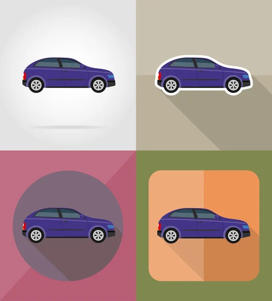 Auto doprava ploché ikony vektorové ilustrace — Stockový vektor