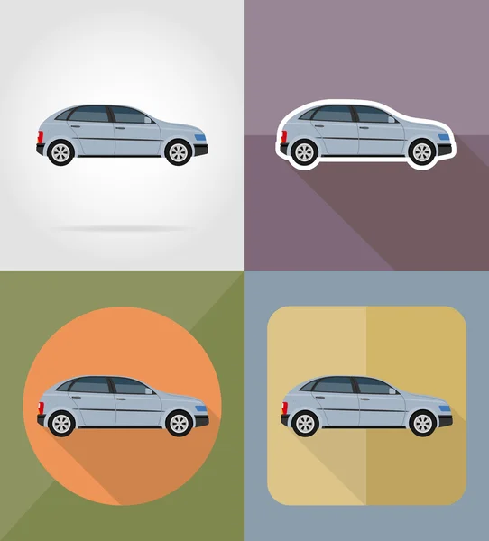 Auto Transport flache Symbole Vektor Illustration — Stockvektor