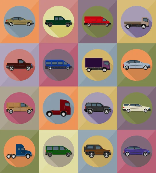 Transport plat icônes vectoriel illustration — Image vectorielle