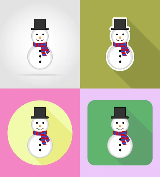 Christmas and new year flat icons vector illustration — Stock Vector