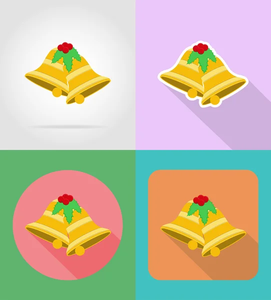 Kerstmis en Nieuwjaar plat pictogrammen vector illustratie — Stockvector