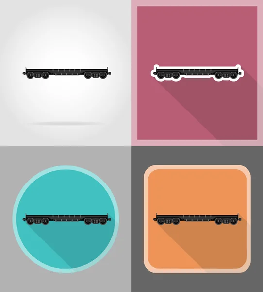 Tren tren tren iconos planos vector ilustración — Archivo Imágenes Vectoriales