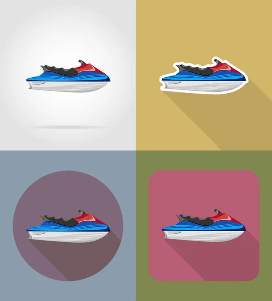 Aquabike flache Symbole Vektor Illustration — Stockvektor