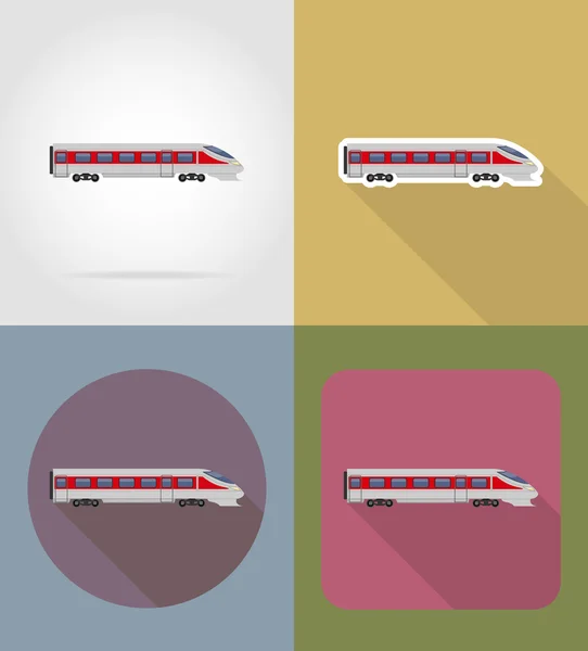 Tren iconos planos vector ilustración — Vector de stock