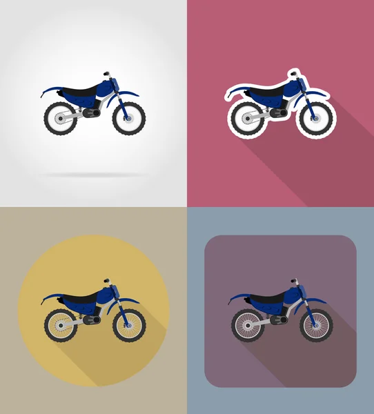 Motocicleta iconos planos vector ilustración — Vector de stock