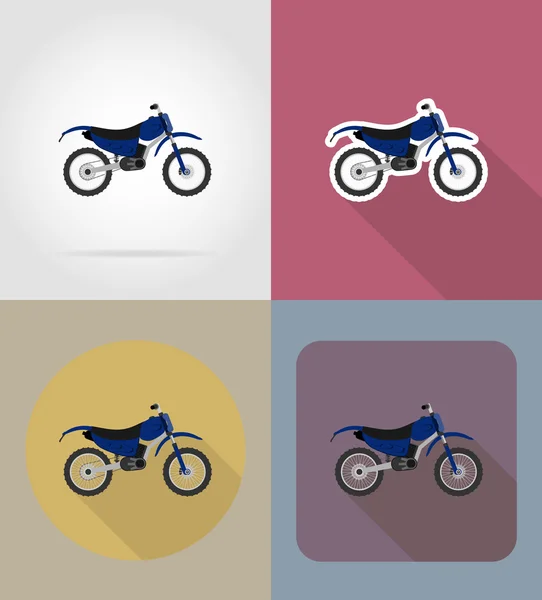 Motocicleta iconos planos vector ilustración — Archivo Imágenes Vectoriales