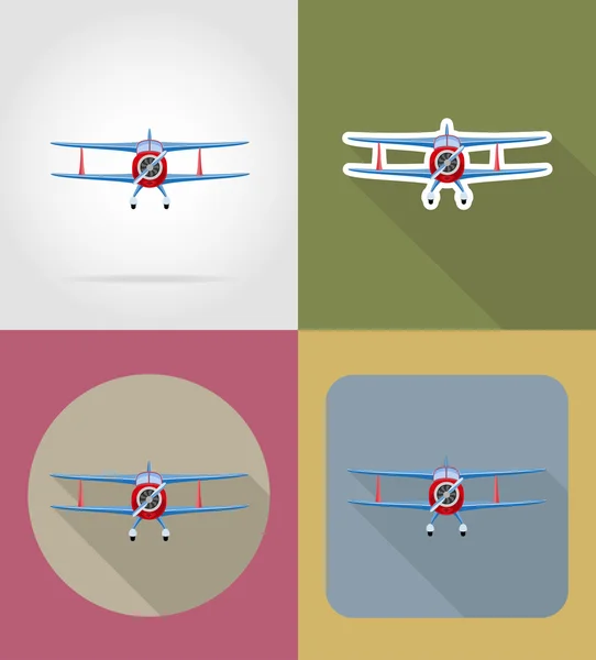 Illustration vectorielle des icônes plates de l'avion — Image vectorielle