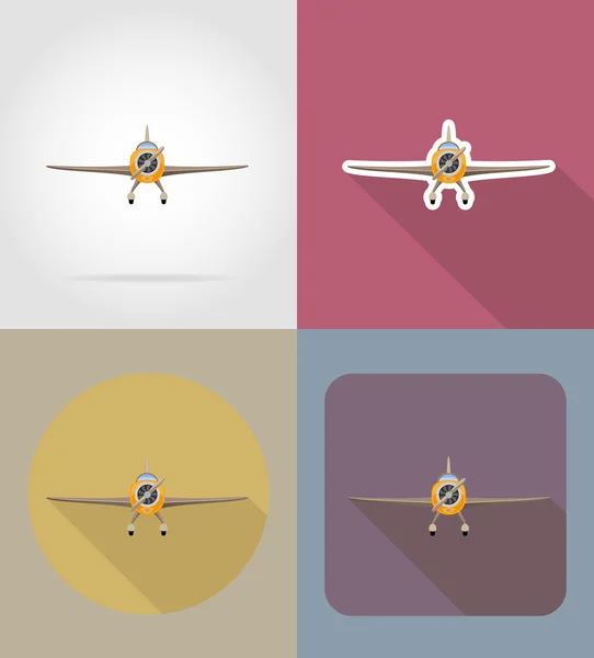 Illustration vectorielle des icônes plates de l'avion — Image vectorielle