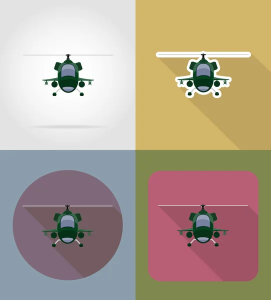 Helicóptero iconos planos vector ilustración — Vector de stock