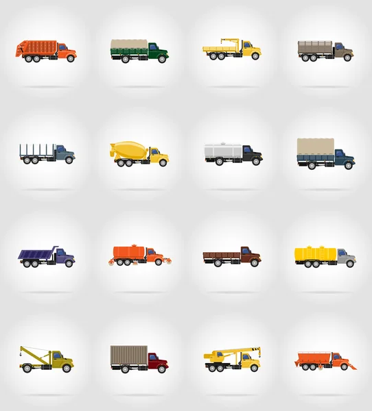 LKW flache Symbole Vektor Illustration — Stockvektor