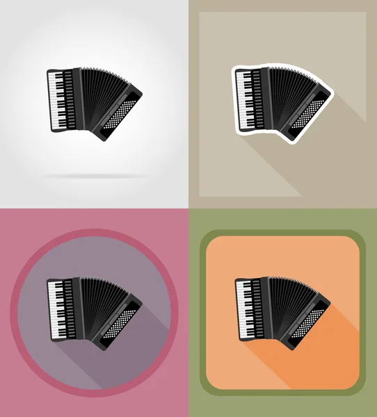 Accordeon plat pictogrammen vector illustratie — Stockvector