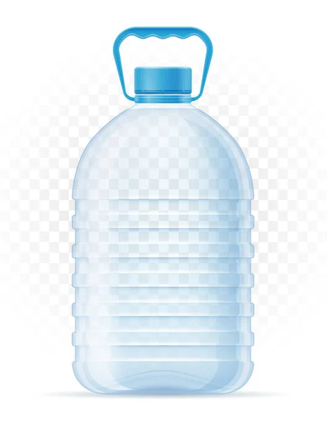 Plastic Fles Voor Drinkwater Transparante Vector Illustratie Geïsoleerd Witte Achtergrond — Stockvector