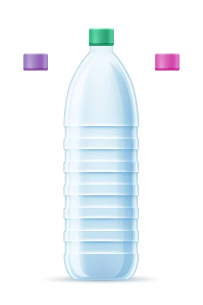 Plastic Fles Voor Drinkwater Transparante Vector Illustratie Geïsoleerd Witte Achtergrond — Stockvector