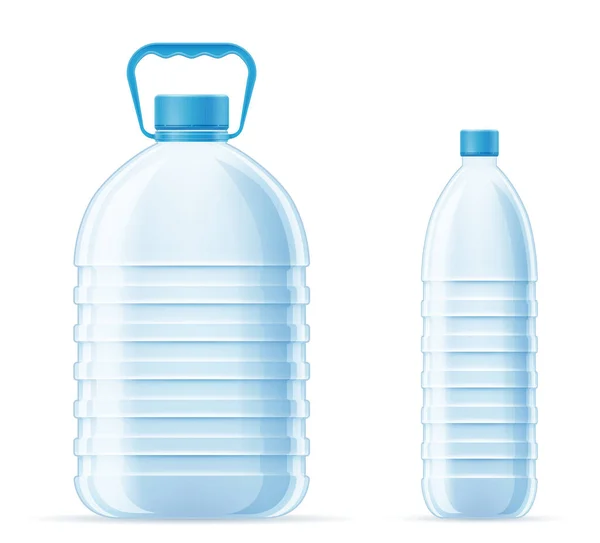 Sticlă Plastic Pentru Apă Potabilă Ilustrație Vectorială Transparentă Izolată Fundal — Vector de stoc