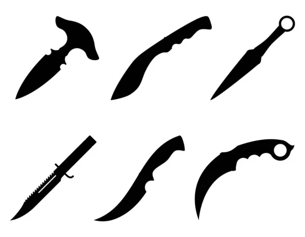 Arme Couteau Combat Pour Tuer Illustration Vectorielle Isolé Sur Fond — Image vectorielle