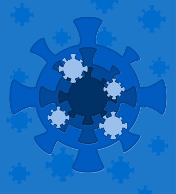 Coronavirus kağıdı sizin için sanat afişi vektör illüstrasyon arka planını kesti