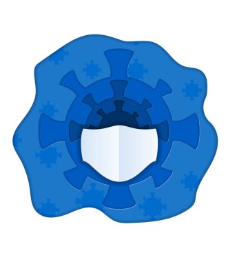 Coronavirus kağıdı sizin için sanat afişi vektör illüstrasyon arka planını kesti