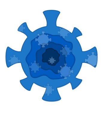 Coronavirus kağıdı sizin için sanat afişi vektör illüstrasyon arka planını kesti