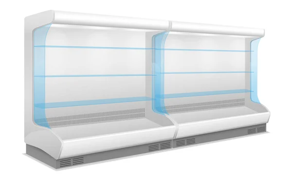 Refrigerador Comercial Loja Para Refrigerar Preservar Ilustração Vetor Alimento Isolado — Vetor de Stock