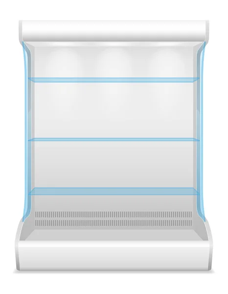 白い背景に隔離された食品ベクトル図を冷却し 保存するための商業店の冷蔵庫 — ストックベクタ
