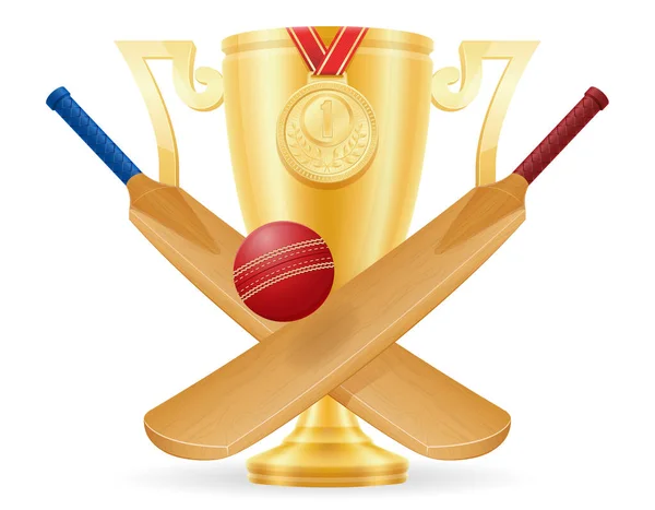Murciélago Para Jugar Cricket Deporte Vector Ilustración Aislado Sobre Fondo — Vector de stock