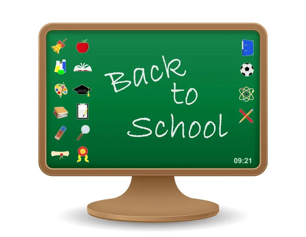 School Blackboard Monitor Screen Education Concept Vector Illustration Vector Illustration — Stock Vector