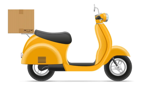 Scooter Delivery Online Orders Vector Illustration Isolated White Background — Stock Vector