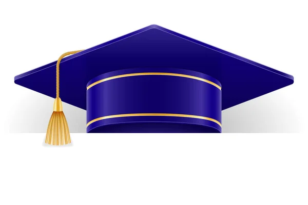 University College Academy Graduate Hat Vector Illustration Isolated White Background — Stock Vector